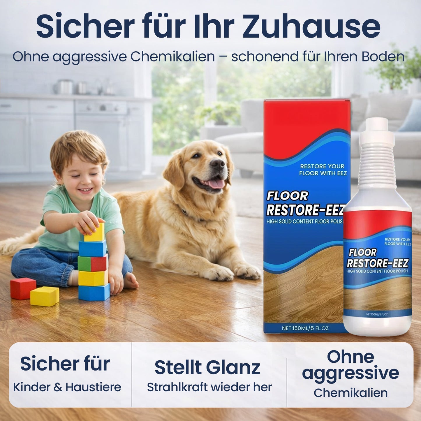 Healrize® Floor Restorer – Hochglanz-Finish & Versiegelung ohne Giftstoffe