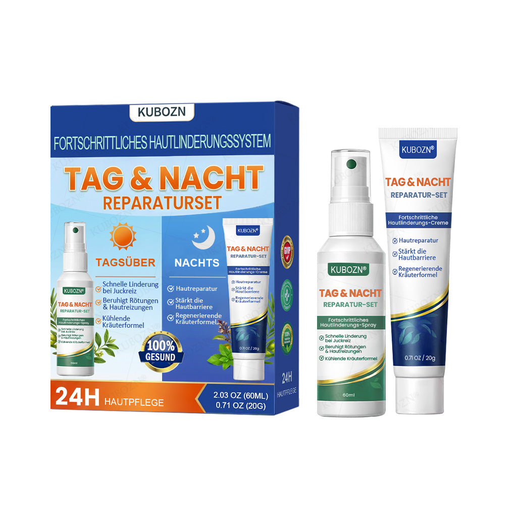 KUBOZN® Psoriasis Tag & Nacht System – 100% steroidfrei gegen Schuppen & Plaque