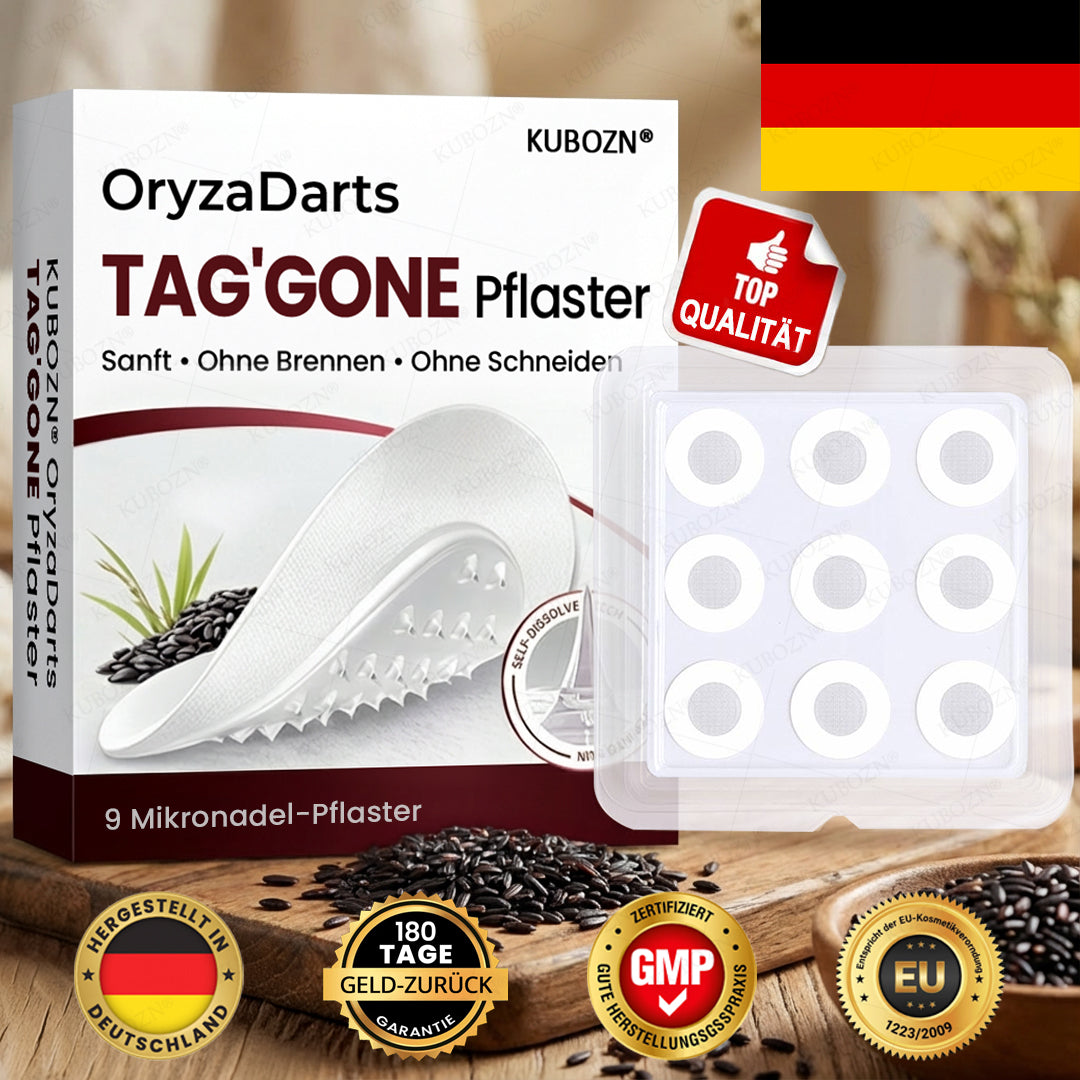 KUBOZN® OryzaDarts TAG’GONE – Schmerzfreie Entfernung an der Wurzel dank Schwarzer-Reis-Mikrotechnologie ✨