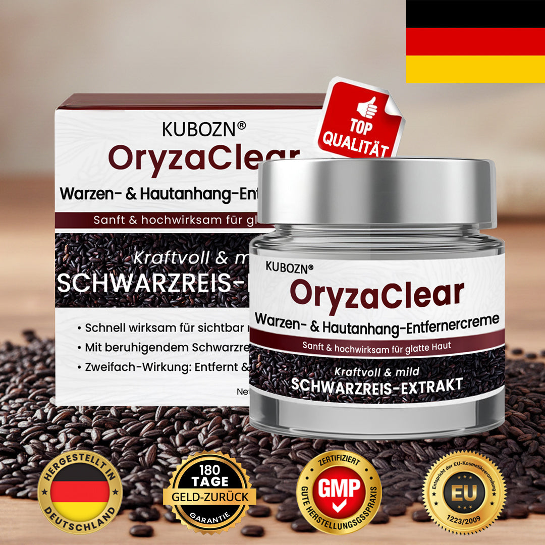 ⭐ KUBOZN® OryzaClear – Schwarzreis-Extrakt Creme gegen Hautanhänge & raue Stellen – sanft, pflanzlich & sichtbar wirksam  🅱︎
