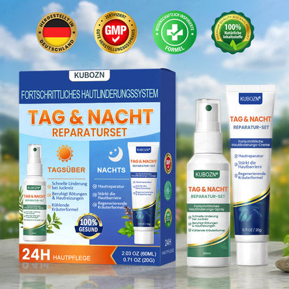 KUBOZN® Psoriasis Tag & Nacht System – 100% steroidfrei gegen Schuppen & Plaque