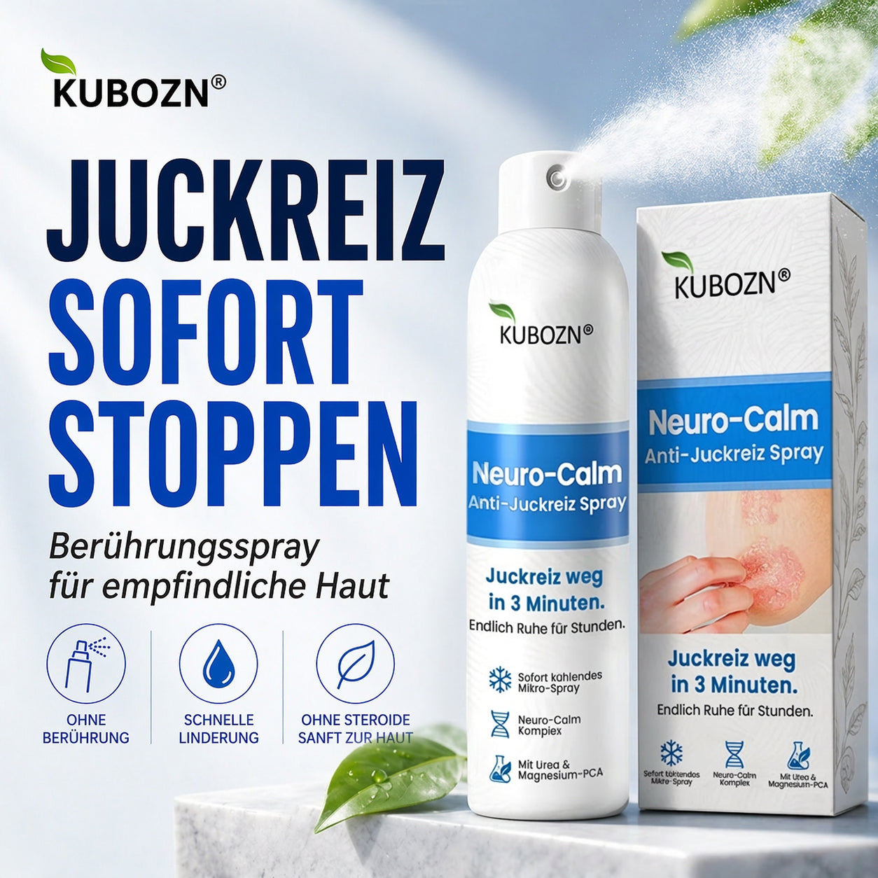 ✅KUBOZN® Neuro-Calm Anti-Juckreiz Akut-Spray – 3-Minuten-Ruhe bei Juckreiz