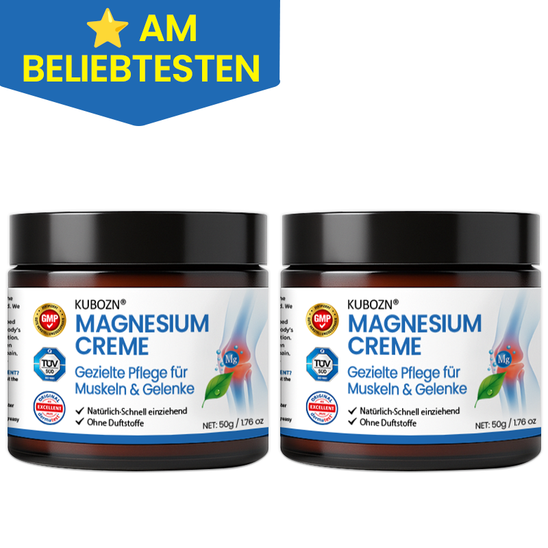 KUBOZN® Magnesium Creme – Spürbare Pflege & Entlastung für Muskeln & Gelenke | Hergestellt in Deutschland  🅱︎