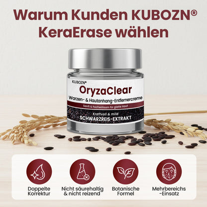 ⭐ KUBOZN® OryzaClear – Schwarzreis-Extrakt Creme gegen Hautanhänge & raue Stellen – sanft, pflanzlich & sichtbar wirksam  🅱︎