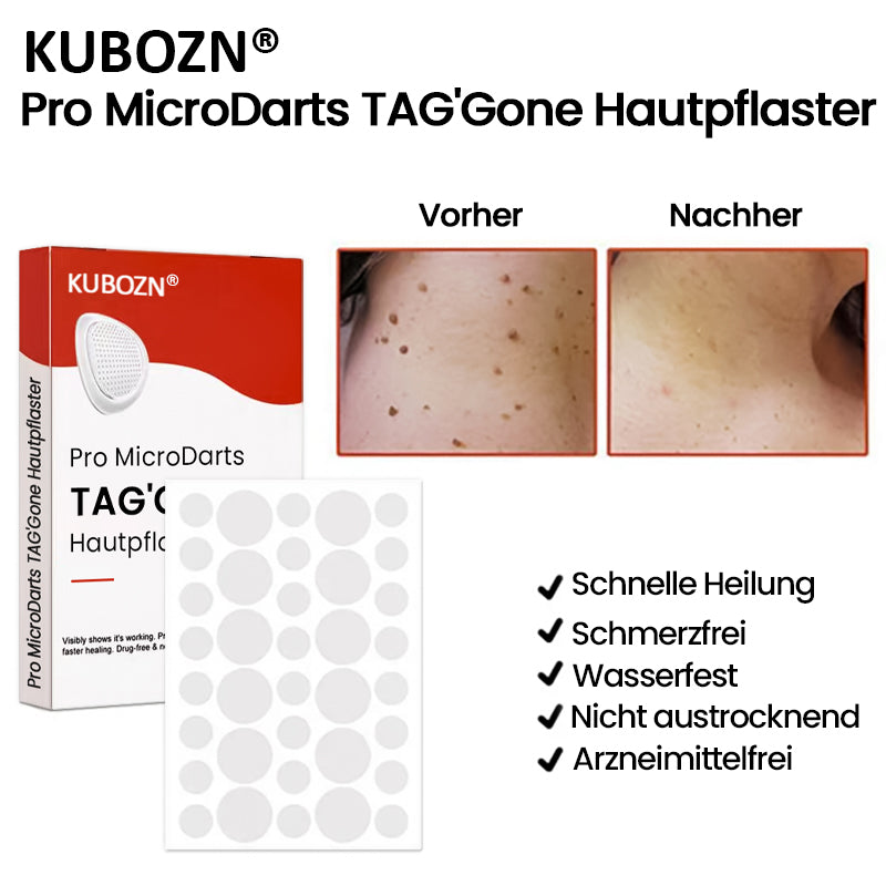 KUBOZN® Pro MicroDarts TAG'Gone Hautpflaster zur Skin-Tag-Entfernung  🅱︎