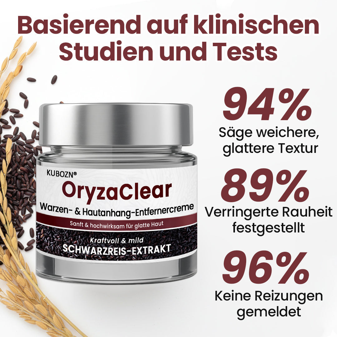 ⭐ KUBOZN® OryzaClear – Schwarzreis-Extrakt Creme gegen Hautanhänge & raue Stellen – sanft, pflanzlich & sichtbar wirksam  🅱︎