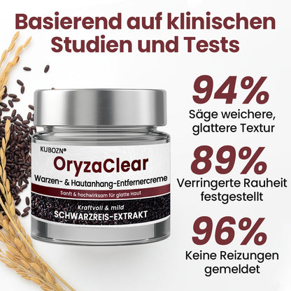 ⭐ KUBOZN® OryzaClear – Schwarzreis-Extrakt Creme gegen Hautanhänge & raue Stellen – sanft, pflanzlich & sichtbar wirksam  🅱︎