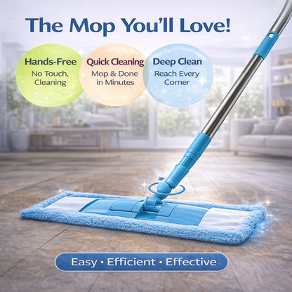 KUBOZN® Detachable Coral Fleece Flat Mop with Stainless Steel Handle