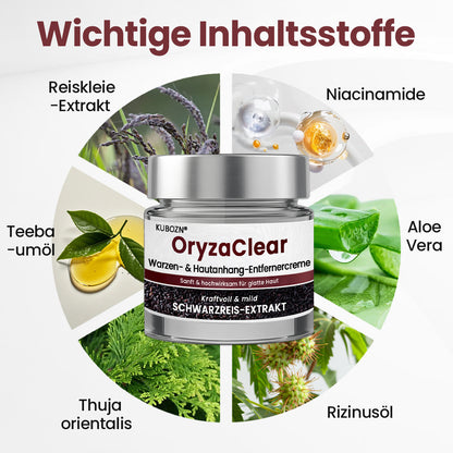 ⭐ KUBOZN® OryzaClear – Schwarzreis-Extrakt Creme gegen Hautanhänge & raue Stellen – sanft, pflanzlich & sichtbar wirksam  🅱︎