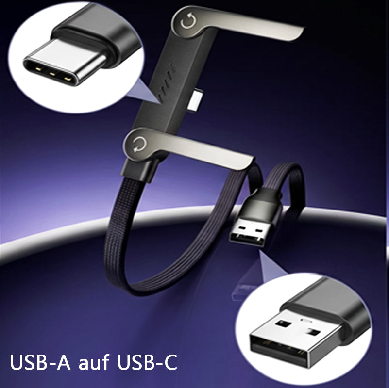 🥇KUBOZN® 2-in-1 Unsichtbares Ladekabel mit Handyhalter – 240W Schnellladekabel mit integriertem Ständer