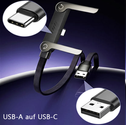 🥇KUBOZN® 2-in-1 Unsichtbares Ladekabel mit Handyhalter – 240W Schnellladekabel mit integriertem Ständer