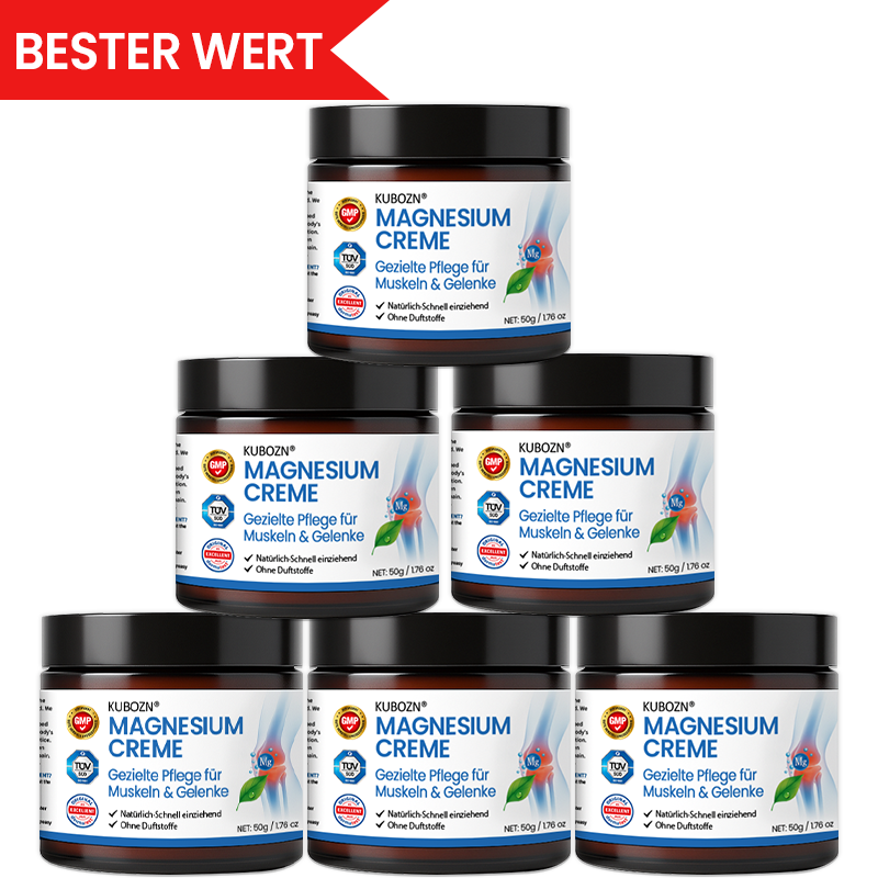 KUBOZN® Magnesium Creme – Spürbare Pflege & Entlastung für Muskeln & Gelenke | Hergestellt in Deutschland