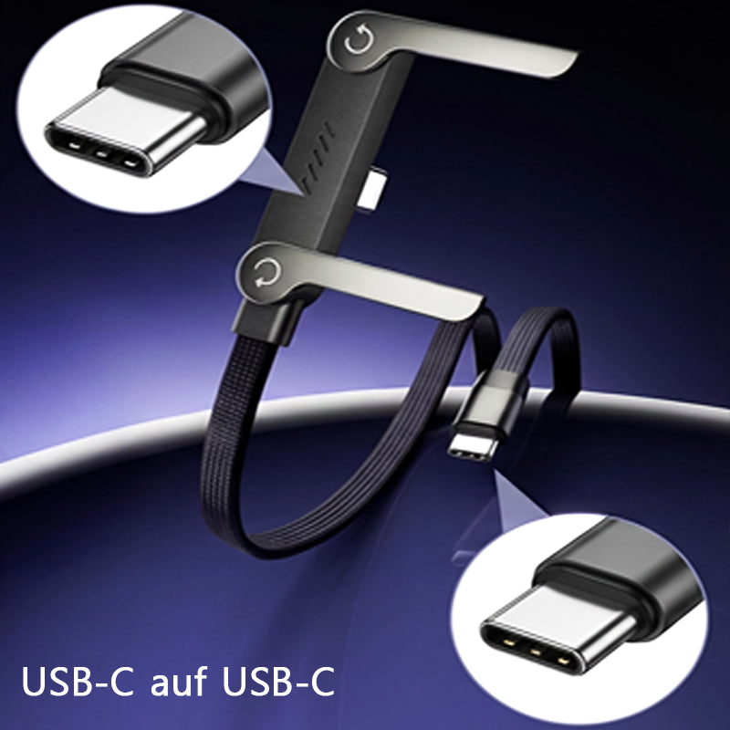 🥇KUBOZN® 2-in-1 Unsichtbares Ladekabel mit Handyhalter – 240W Schnellladekabel mit integriertem Ständer