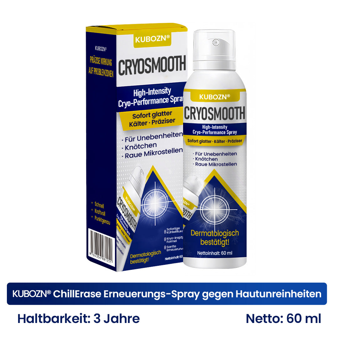 ⭐ KUBOZN® ChillErase – Präzisions-Pflegespray gegen Unebenheiten & kleine Hautknötchen 🅱︎