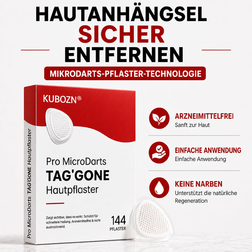 KUBOZN® Pro MicroDarts TAG'Gone Hautpflaster zur Skin-Tag-Entfernung  🅱︎