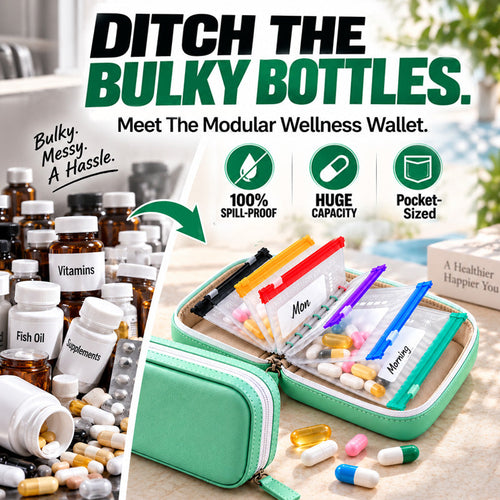 KBZHealth™ Modular Wellness Wallet – 7-Day Travel Pill & Vitamin Organizer Case (OFFER)