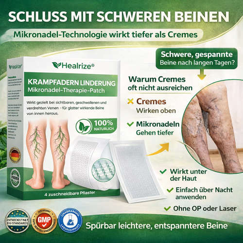 👨‍⚕️Healrize® VeinEase – Schluss mit schweren Beinen dank Mikronadel-Technologie