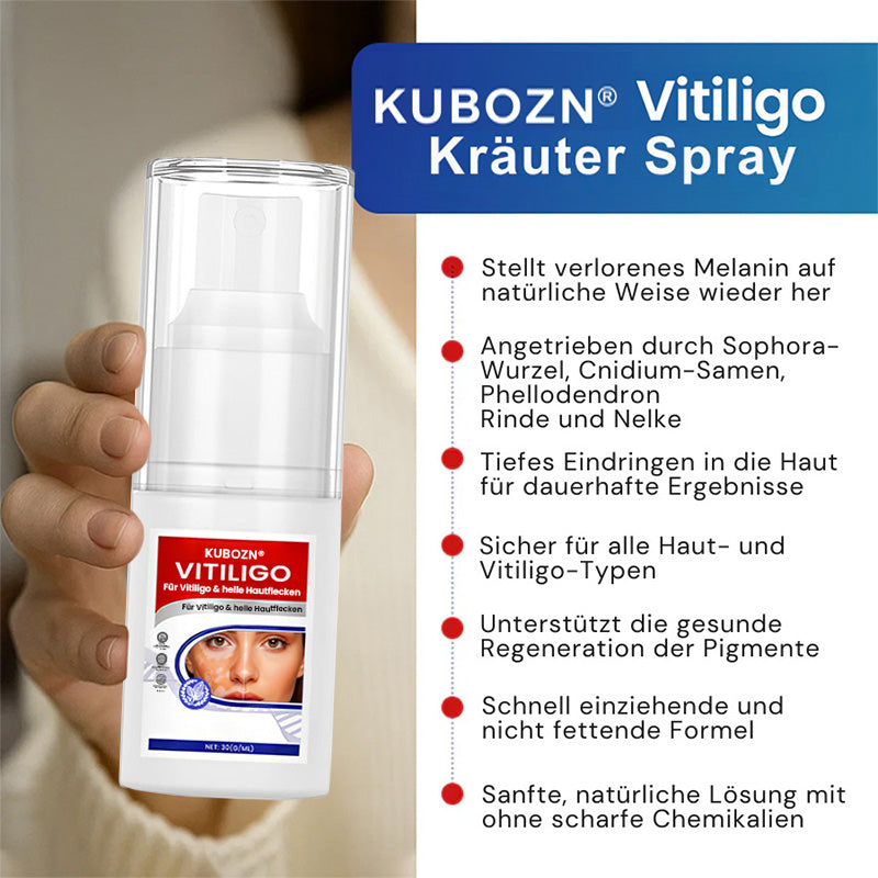 KUBOZN® Spray gegen Vitiligo — Dermatologisch getestet, pflanzlich & steroidfrei  🅱︎