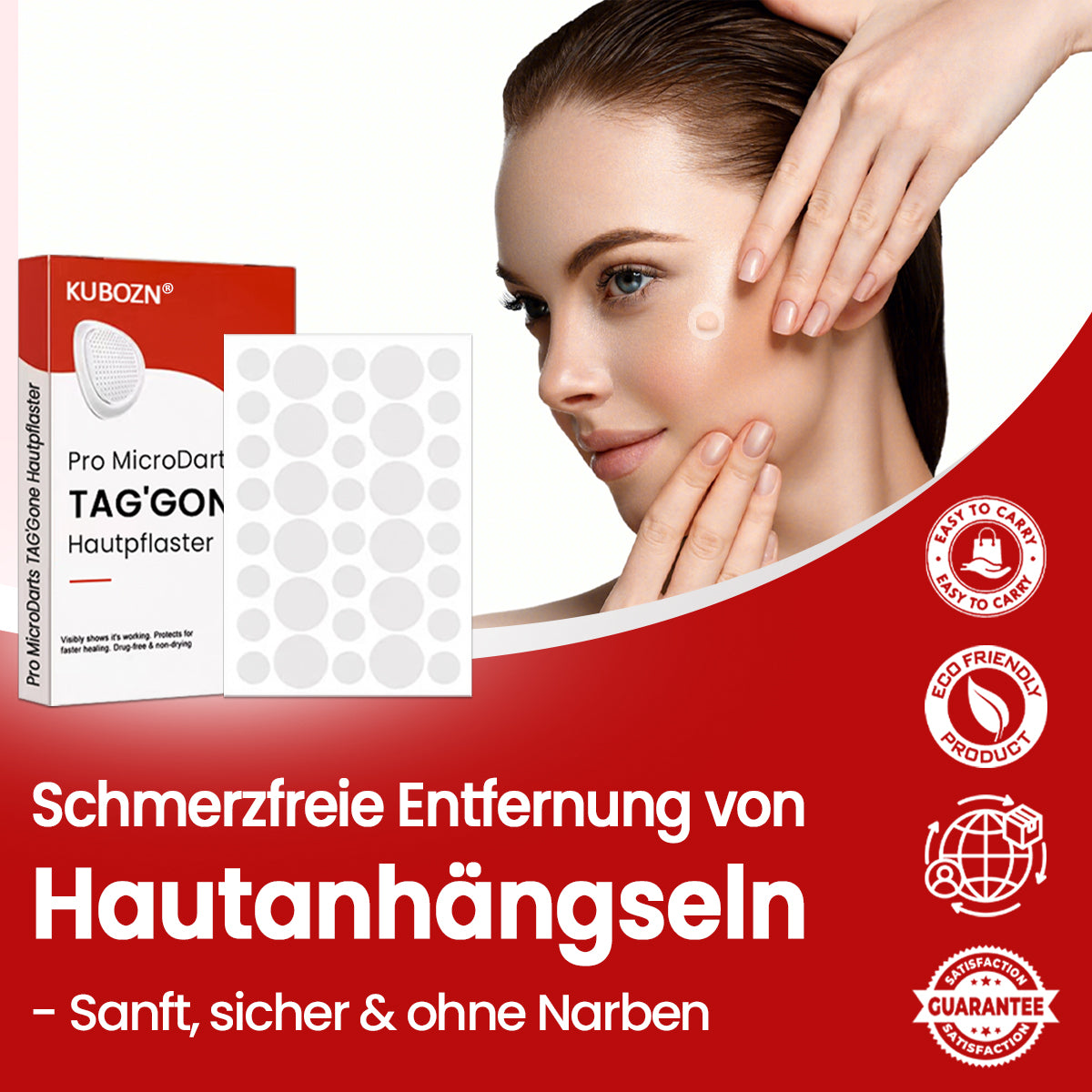 KUBOZN® Pro MicroDarts TAG'Gone Hautpflaster zur Skin-Tag-Entfernung  🅱︎