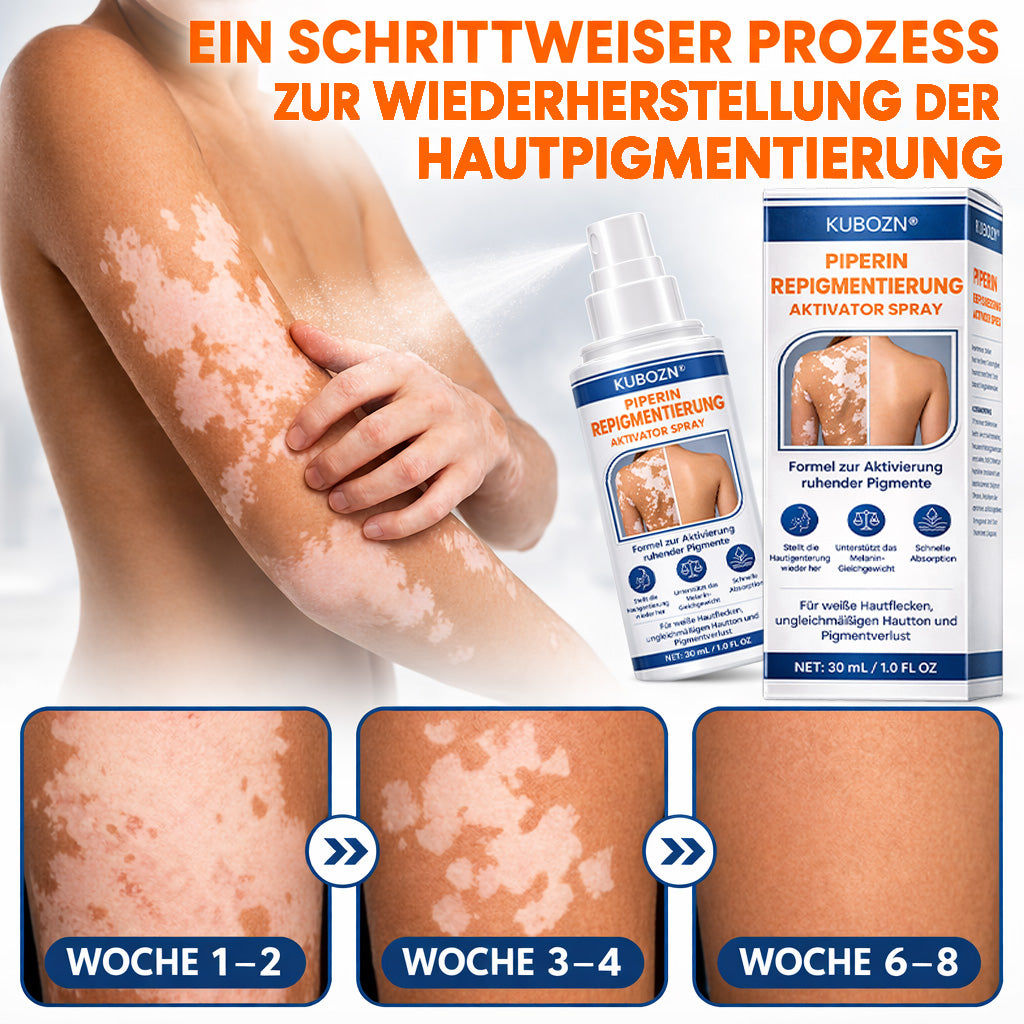 ⚡KUBOZN® Piperin-Repigment-Aktivator-Spray zur Reaktivierung ruhender Pigmentzellen und zur Wiederherstellung der natürlichen Hautfarbe