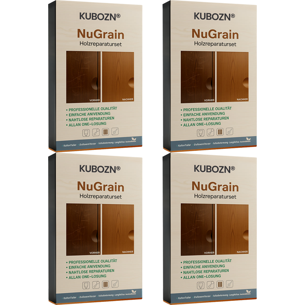 KUBOZN® NuGrain Holzreparatur-Set – 60s Reparatur & 3D-Holzfaser-Technologie