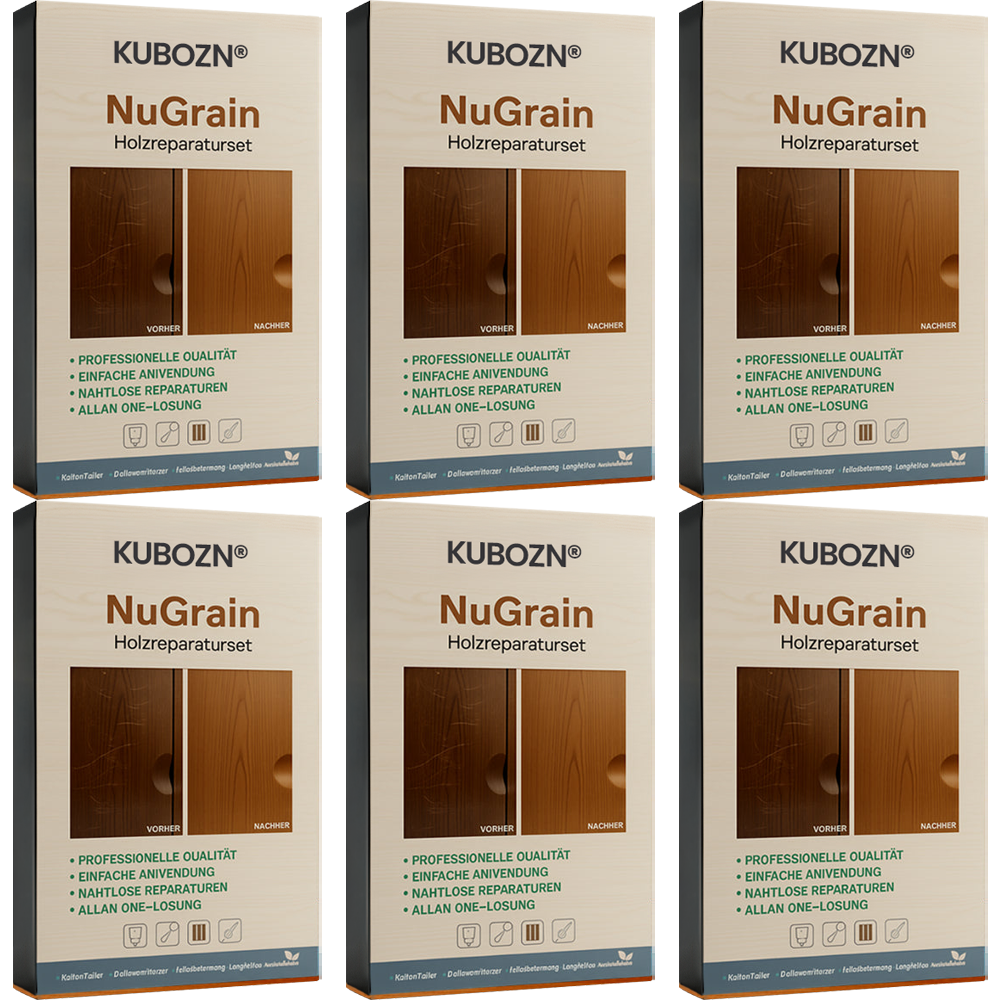 KUBOZN® NuGrain Holzreparatur-Set – 60s Reparatur & 3D-Holzfaser-Technologie