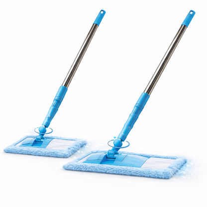 KUBOZN® Detachable Coral Fleece Flat Mop with Stainless Steel Handle
